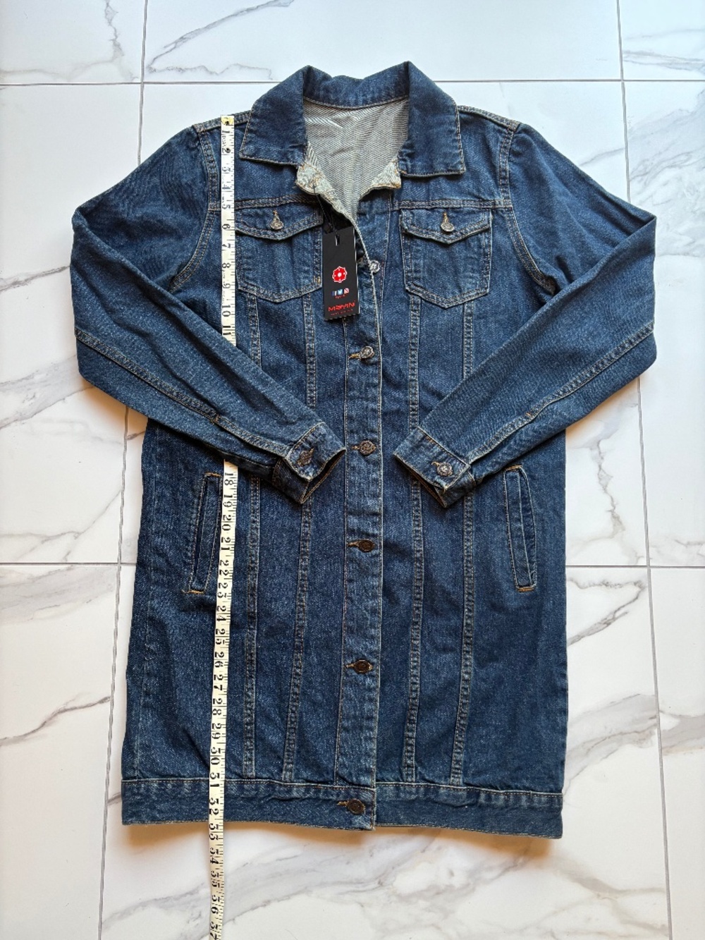 Levi Style Long Denim Jacket